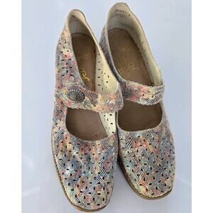 Rieker Anti-Stress MaryJanes Closed‎ Toe Sandals Multicolor Floral Size 41 US 10